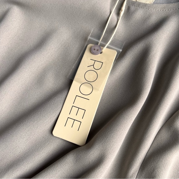 NWT Roolee Taylor Jane Wrap Belted Maxi Dress Modest Bridesmaid Gainsboro Gray S - Picture 9 of 17